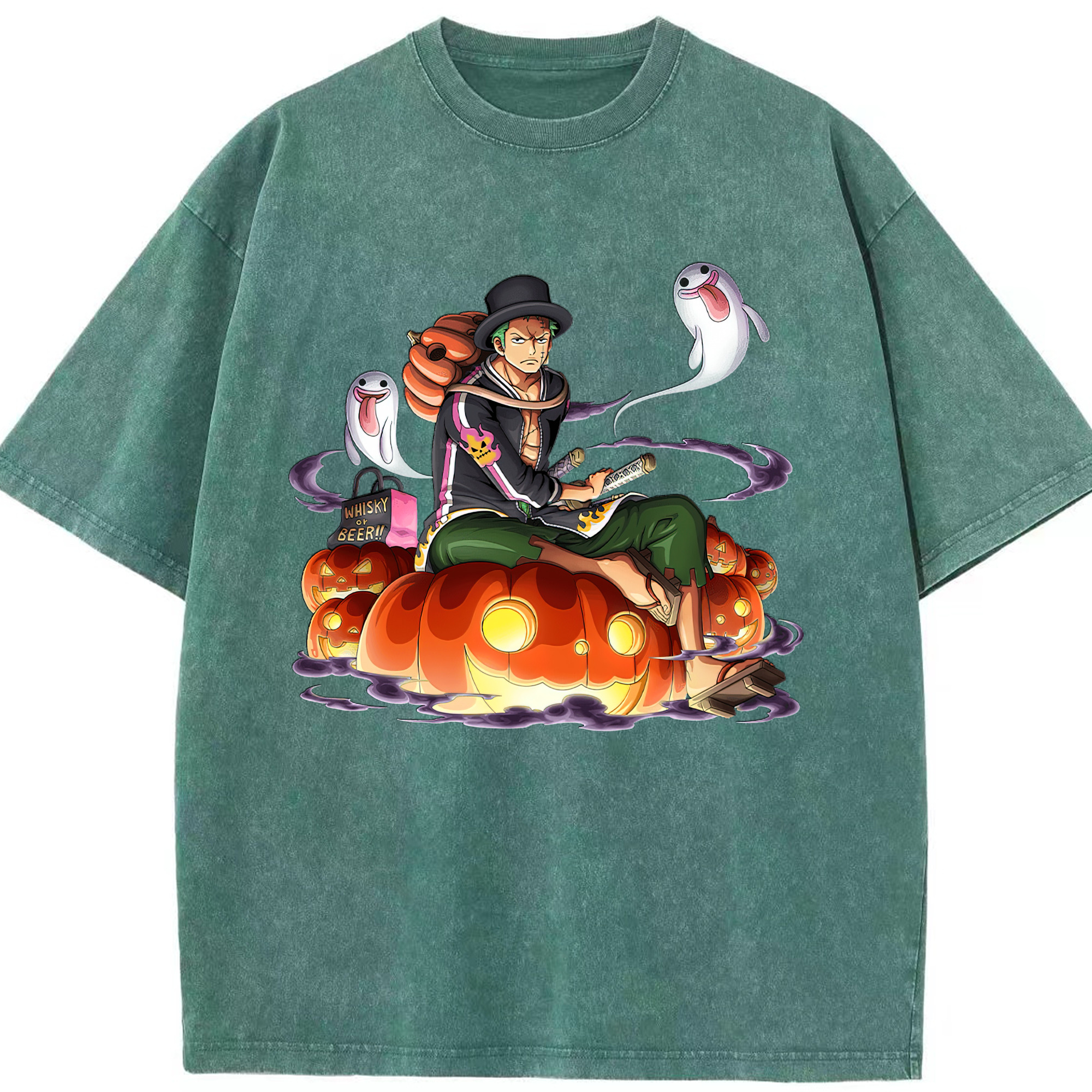 ワンピース ロロノア・ゾロ ONE PIECE Roronoa Zoro 綿100% ヴィンテージ風 半袖Tシャツ（フロントプリント）